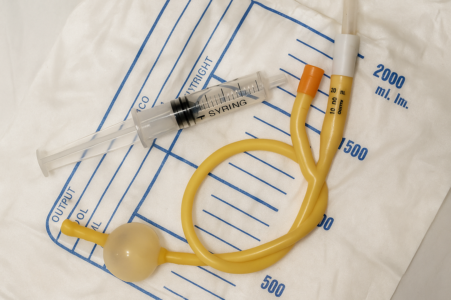 Illustration of a urinary catheter